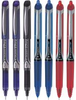 Pilot Hi-Tecpoint V7 Grip and V7 RT Fine Point Liquid Ink Pen | Tip Size - 0.7 MM | Dimpled Rubber Grip with Unique Dimple Tip Technology | Ink Colour - 1 Black, 2 Blue and 2 RT Blue, 2 RT Red | Pack of 7
