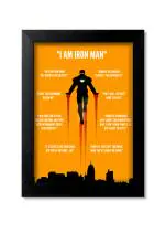 Blue Nexus Iron Man Quotes Wall Poster with Wall Frame Room Art Painting Collection A4 size 10x13