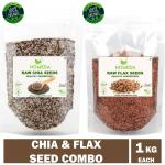 Homeda Chia and Flax Seeds Combo (1000g each - 2 Kg) for Weight Loss | Chiya, Chea, Alsi, Tisi, Flaxseed, Flex