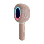 MOUSIKI New Model Portable LED Light Condenser Echo Handheld Karaoke mic Wireless Microphone and Speaker for Mobile Phone Family KTV (Pink)