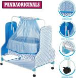 Pandaoriginals BEST BLUE BABY CRADLE PREMIUM|BEST IN SEGMENT FOR BABY With Mosquito Net (White, Multicolor)