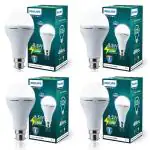 Philips Stellar Bright Rechargeable Emergency Inverter Led Bulb, B22 8.5-Watt-Crystal White(Pack Of 4)