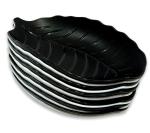 Inpro Stylish Plastic Plates in 6 Black 6 White for Serving Snacks / Light Weight Plates / Serving plate- Plastic Snacks plates-half plates-plastic kitchen crockery or parties Set of 6 Black 6 White Snacks Plastic Plates (Set Of 12 Plates).