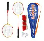 FOX Bipan's Phoenix Aluminum Badminton Racket Set (2 Racket, 1 Net, 2 Pcs Shuttlecock With Cover)