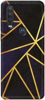 Tweakymod Back Cover for Motorola One Action (Blue, Gold, Pack of: 1)