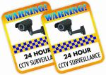 Cvanu WARNING! 24 HOUR CCTV SURVEILLANCE Emergency Sign