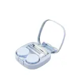 SHIVAMAX Portable Contact Lens Case Travel Kit Contact Box Holder ,Mirror, Bottle, Tweezers (BLUE)