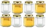 Golden bird International-All purpose 400 ml hexa jar with Golden Lid Set-8