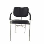 Da URBAN Everton Black Leatherette Visitor and Guest Chair 48.26 cm x 55.88 cm x 81.28 cm