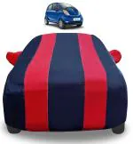 Auto Hub Car Cover Compatible with Tata Nano with Mirror Pockets, Triple Stitched, Navy, Red, Water Resistant Car Body Cover