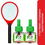 Mosquito Furr Electric Insect Killer Indoor, Outdoor Racket (Bat) and Mosquito Repllent Camphor Vaporiser (2) | Prevents Malaria & Dengue | Refill Pack | Combo