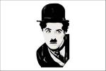 Divinedesigns Multicolor Vinyl Charlie Chaplin Sticker - 33 X 66 Cm
