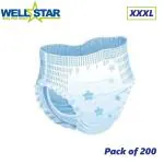 Wellstar Super Soft Pant Style Baby Diapers with High Absorb Technology XXXL (200 Units)