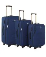 STUNNERZ Soft Body Set of 3 Luggage Trolley Bag Travel Bags Suitcase Small, Medium, Large Blue