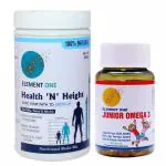 Element One Health and Height With Junior Omega 3 Perfect Ayurvedic Herbal Nutrition Vitamin Minerals Protein Supplement Drink Powder Helps For Growing Kids