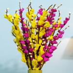 Palesaa Multicolor Eucalyptus Artificial Flower (30 inch, Pack of 1, Flower Bunch)