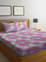 Bombay Dyeing Multicolor Cotton Double Bed Sheet With Pillow Cover
