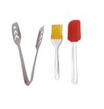 First Front Stainless Steel Momo Tong with Silicon Basting Mini Spatula Set and Multicolour, Pack of 2
