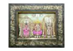 Framtastic God Sri Tirupati Venkateswara Swamy Balaji with Padmavati and Lakshmi Devi Square Photo Frame