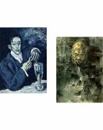 DECOR ADVENTURES The Absinthe Drinker and Portrait of Ambroise Vollard by Pablo Picasso Wall Painting 18 x 24 inch (Pack of 2)