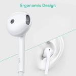 MIFKRT Bass Earphone With Mic Wired Headset Compatible With Oppo, V Ivo Mobile, White