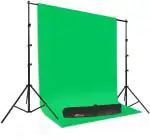 HIFFIN Green Screen Backdrop with Stand, 8FT X 12FT Wide Green Screen Backdrop with 9 FT x 12 FT Wide Photo Backdrop Stand, Photo Backdrop Stand Kit Include Carry Bag