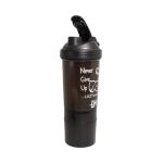 LAZYwindow Premium Plastic Gym Shaker Bottle Double layer Storage compartment & Blending ball 500ml (BPA Free)