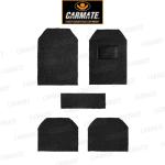 CARMATE Black Polyester Anti-Skid Curl Car Foot Mats for Renault-Kwid (Pack of 5)