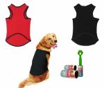 Sage Square Dog T-Shirt with Lint Roller| Comfortable & Breathable Dog Clothing & Lint Roller Set for Dog Hair Removal, Clothes (Large - 20 inch,Red & Black)