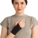 Flamingo Adjustable Wrist Support Brace with Thumb Loop for Sports Injuries Crossfit Pain Relief Unisex Black