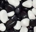 Kapoor Pets Polished White and Black Mix Natural Pebbles Aquarium Fish Tank Colorful Stones Landscaping Vase Filler 1 kg