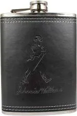 HOTCHPOTCH i-gadgets Johnnie Walker Stainless Steel Wrapped with Faux Leather Hip Flask (236 ml)