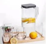 MAGIC PLUS Water Jug, Juice Jug, Water Container Jug with Lid, BPA Free - 2 Liter Capacity (Transparent, Pack of 1) Milk and Beverage Container