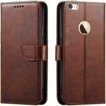 Tingtong Flip Cover for Apple iPhone 5, Apple iPhone 5S, Apple iPhone 5 SE | Magnetic Closurer| PU Leather Magnetic Wallet Back Cover Case (Brown)