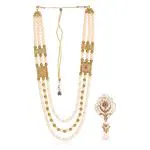 JIYANSHI FASHION: Dulha groom sherwani Necklace/Moti Mala for Men for wedding | Groom Mala and Brooch Set