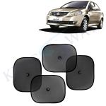 Kingsway Car Curtain Sticky Sun Shade Universal Use for Maruti Suzuki SX4, 2007 - 2013 Model, Color : Black, Mesh, Pack of 4 Piece Car Sun Shades Blinds Cover