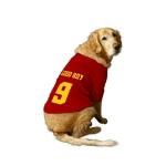 Ruse Dog Good Boy Jersey No.9 Printed Half Sleeve T-Shirt, Red XXS