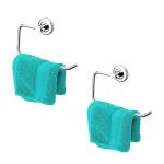 Plantex Silver Stainless Steel Towel Ring 20 x 10.5 x 5 cm (pack of 2)