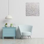 VAS Collection Home Malaga Hand Crafted MDF Wood Carving Decorative Square Wall Panel Grey Copper (40.64 X 40.64) Cm (40.64 cm, Grey Copper)