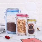 LISHONN Mason Jar Zip lock Bags Storage Snack Sandwich Nuts Cookies Airtight Baggies 30 Pcs