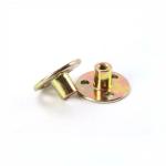 RELY (Pcs-10) M6 Brad Hole Tee Nut Carbon Steel Screw in T Nuts Round Base Mounting Hardware Fitting Fastener Flange Insert Female Thread with Screws