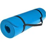 Strauss Blue Polyvinyl Chloride Foam Anti Skid Pvc Exercise Yoga Mat With Carry Bag For Men And Women