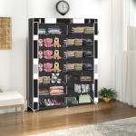 Xivil 2 door 14 Shelves Black Printed Collapsible wardrobe