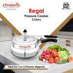 Sunblaze Regal Induction Base Anti-Bulging Fuel Efficient Base Best Aluminium Heavy Pressure Cooker with Inner Lid Silver 3 litres ISI Approved 5 Years Warranty Free Home Service