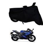 Feelitson Black Water Proof Bike Body Cover With Buckle Belt For Xl Yamaha R15 V3.0