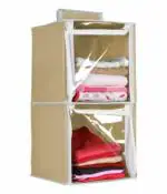 SH NASIMA Hanging organizer 2 Shelves Wardrobe Organizer, Beige (Pack of1)