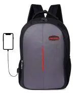 Fur Jaden Grey Red Polyester Laptop Backpack 25 L (BM36_GreyRed)