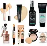 DAIMANPU HD Concealer, BB Cream, Fixer Spray, Face Primer, Liquid Shimmer, 3D Contour, Compact and Beauty Sponges (8 Items in the set)