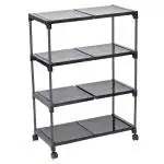 YMRR 4 step Multipurpose Rack with wheels - Color Black