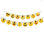 Party Propz Multicolor Paper Emoji Happy Birthday Banner